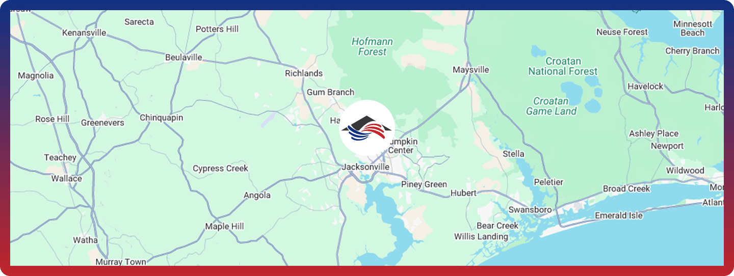 Map of the Jacksonville service area